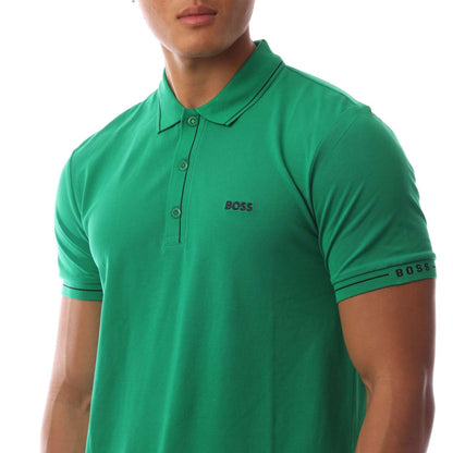 Green - Side - Boss Mens Paule Polo Shirt