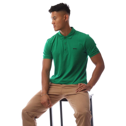 Green - Front - Boss Mens Paule Polo Shirt