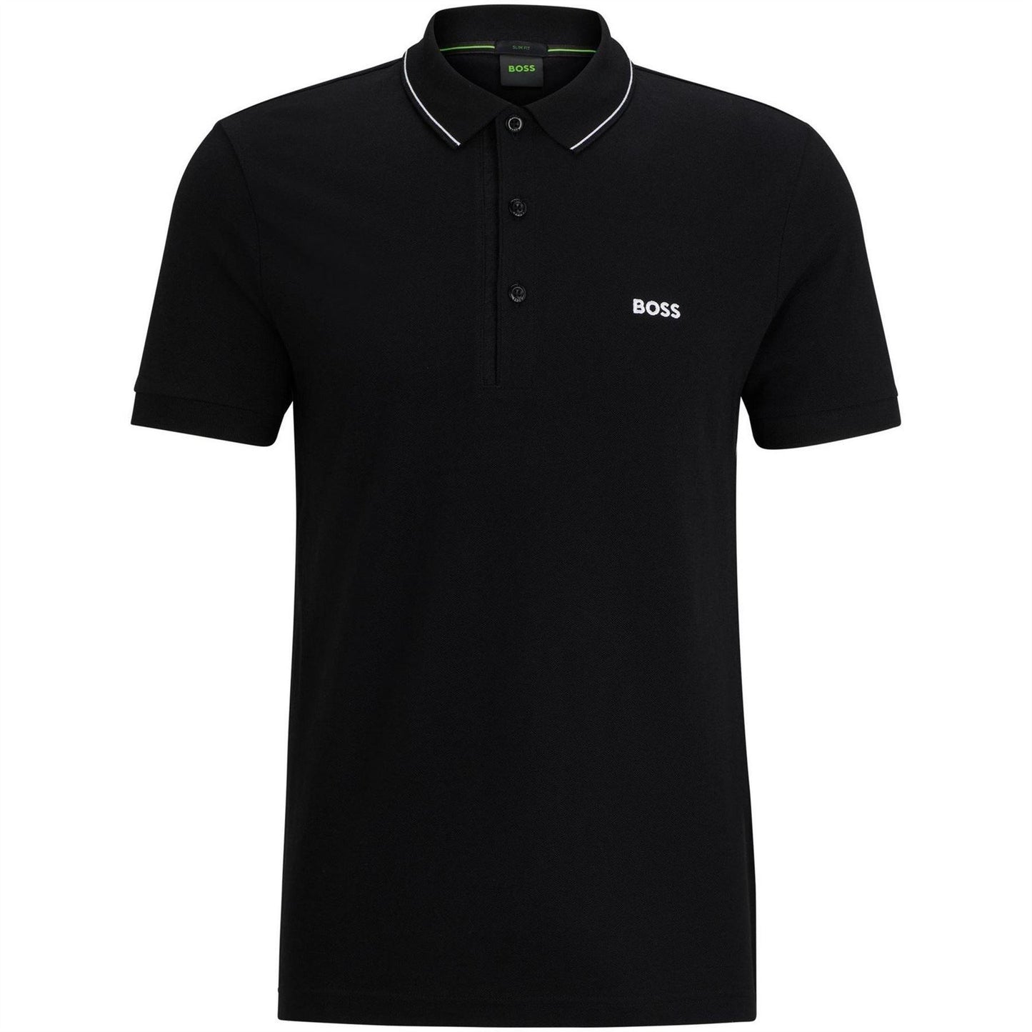Black - Front - Boss Mens Paule 4 Slim Polo Shirt
