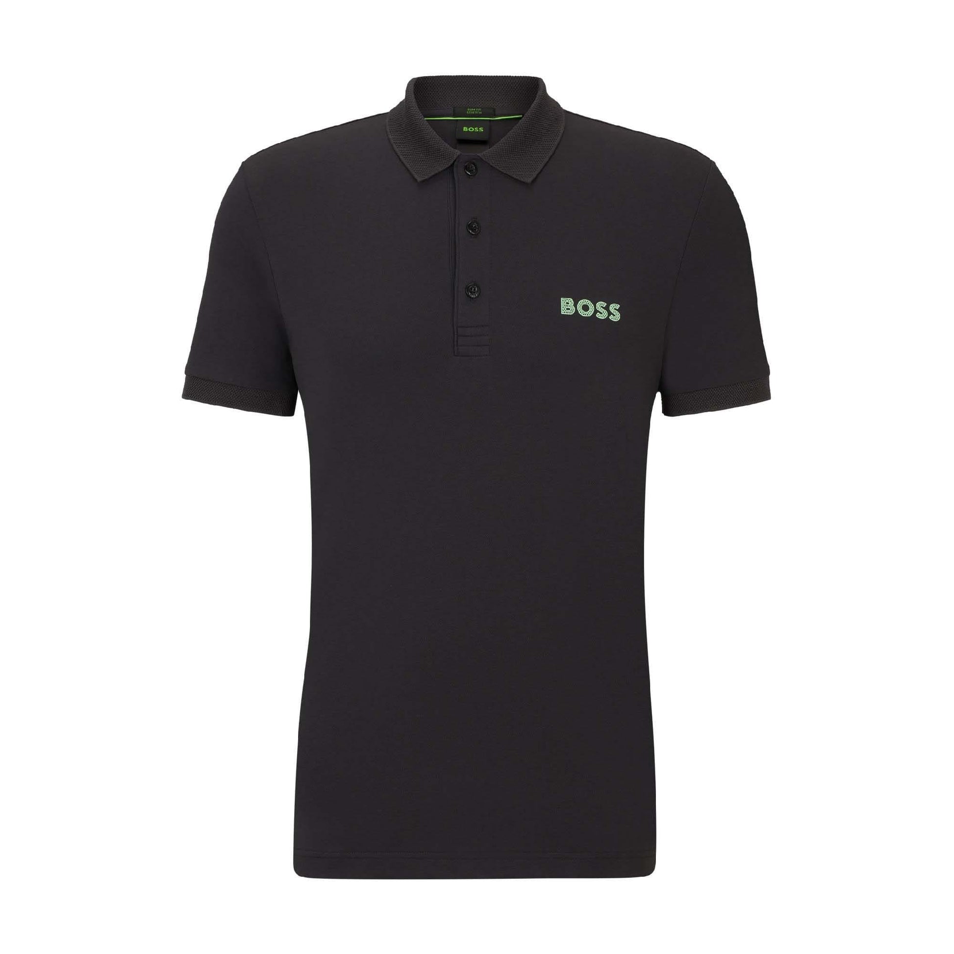 Charcoal - Back - Boss Mens Paule 4 Slim Polo Shirt