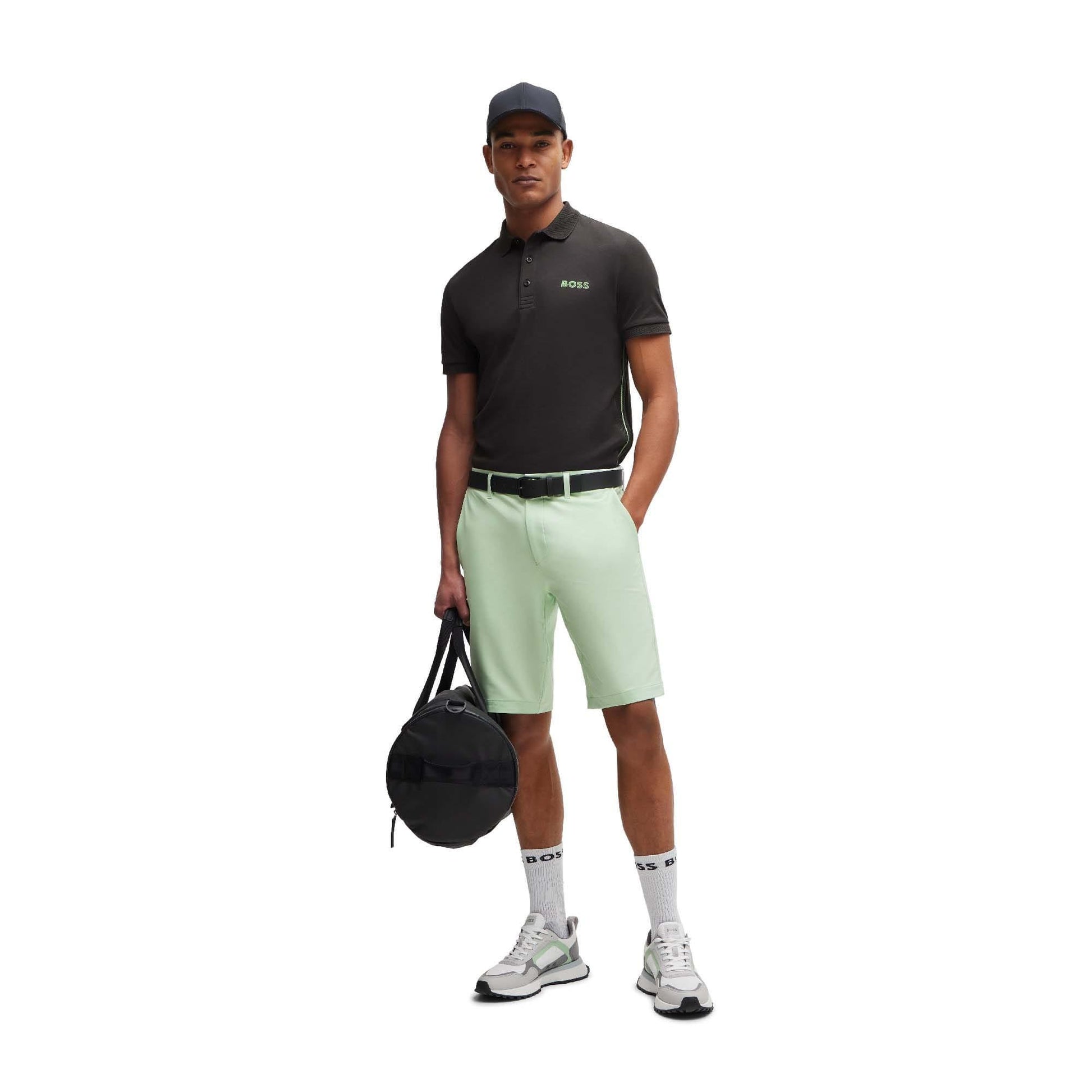 Charcoal - Side - Boss Mens Paule 4 Slim Polo Shirt