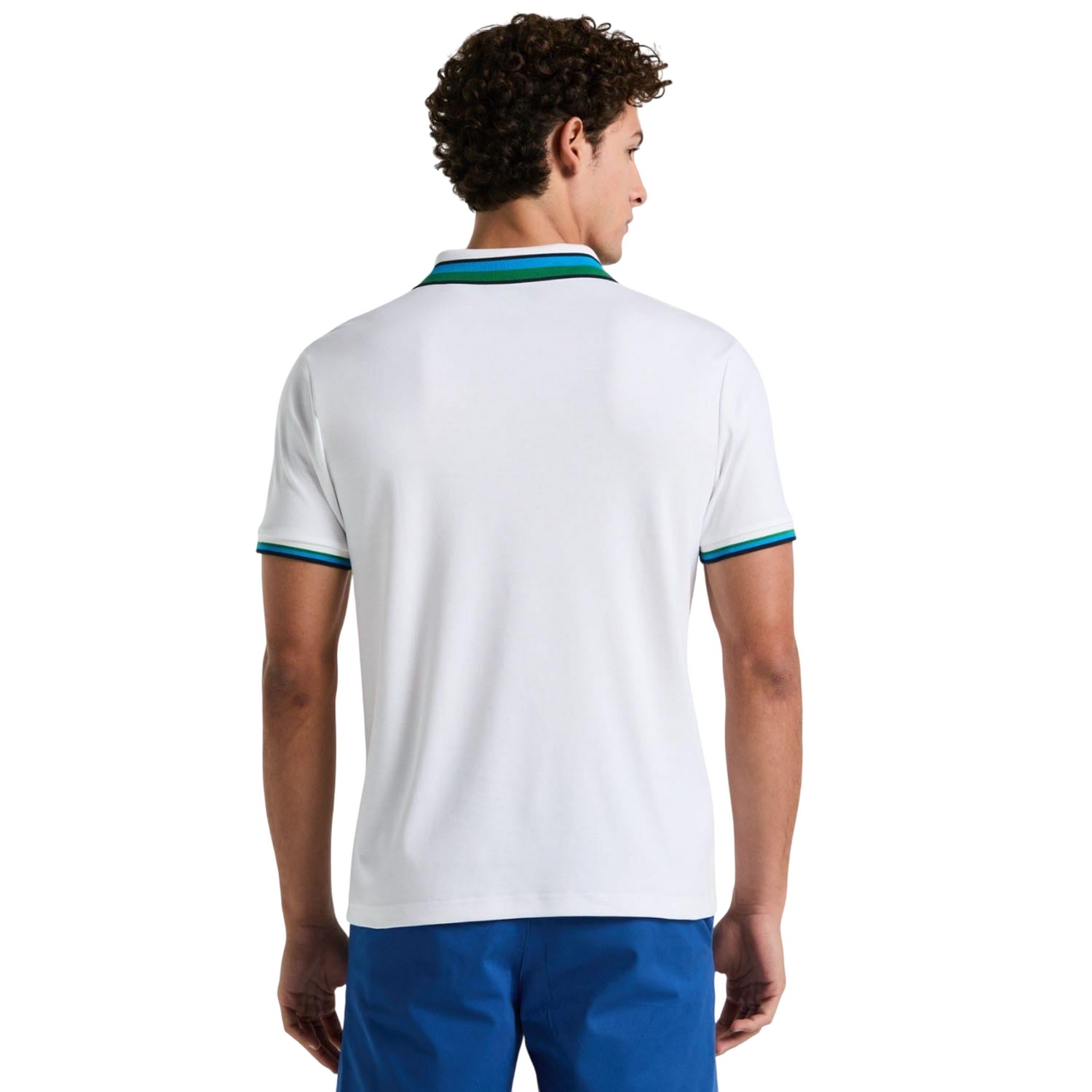 White - Back - Original Penguin Mens Interlock Polo Shirt