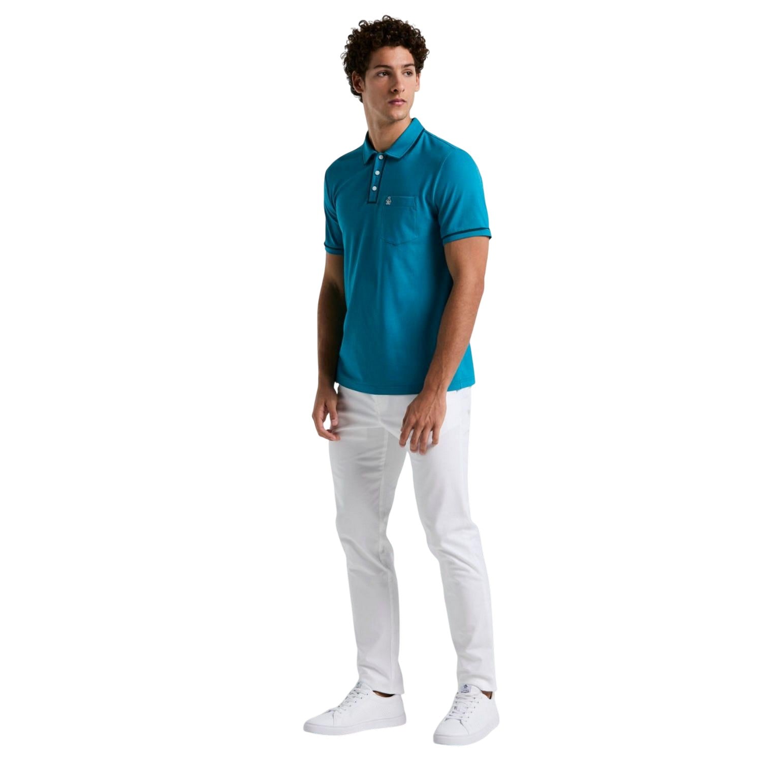 Blue - Side - Original Penguin Mens Earl Pique Polo Shirt