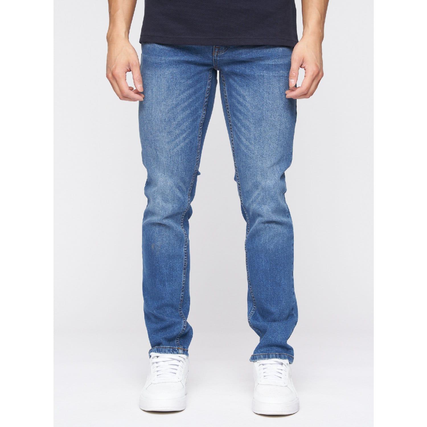 Stonewash - Back - Crosshatch Mens Malcom Slim Jeans