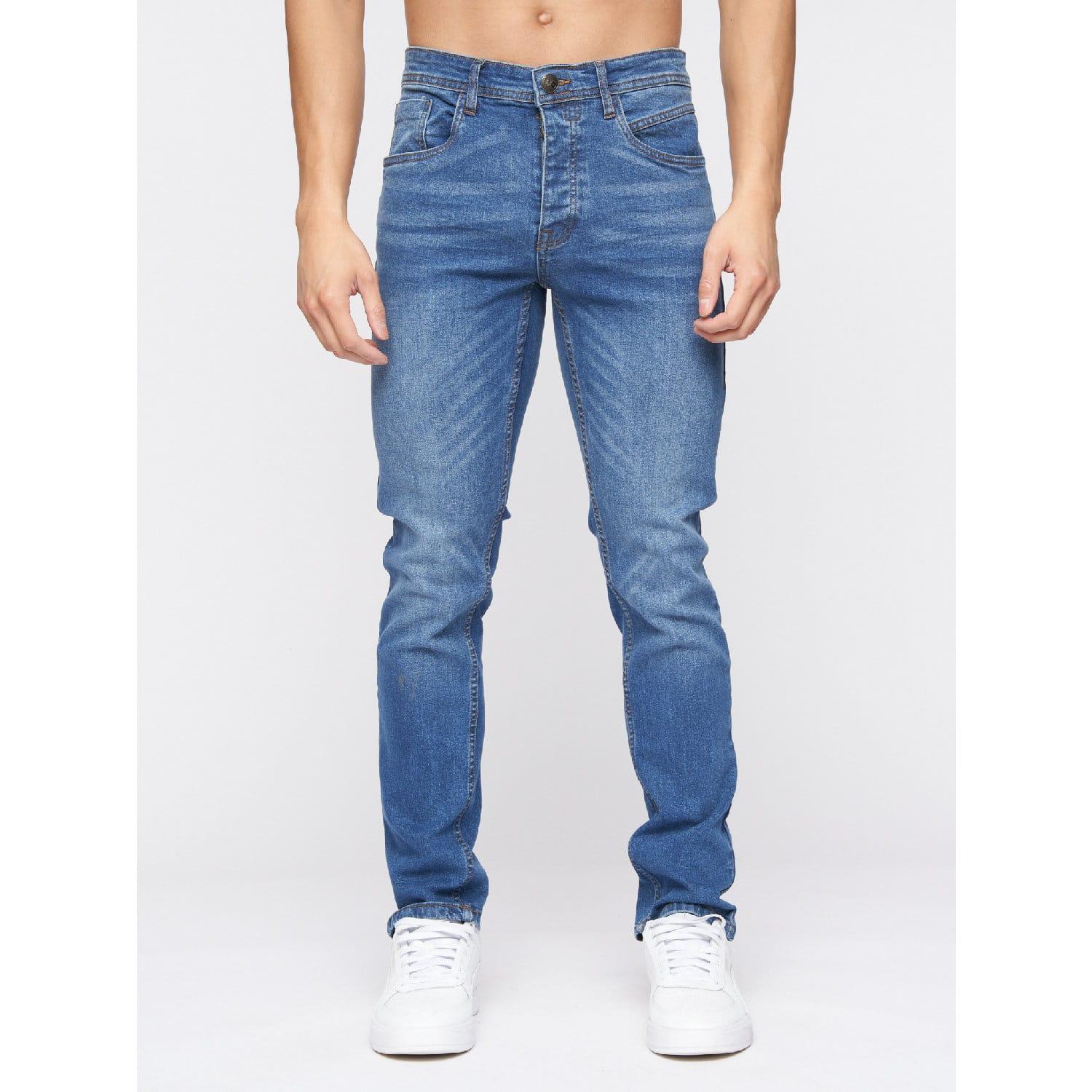 Stonewash - Pack Shot - Crosshatch Mens Malcom Slim Jeans