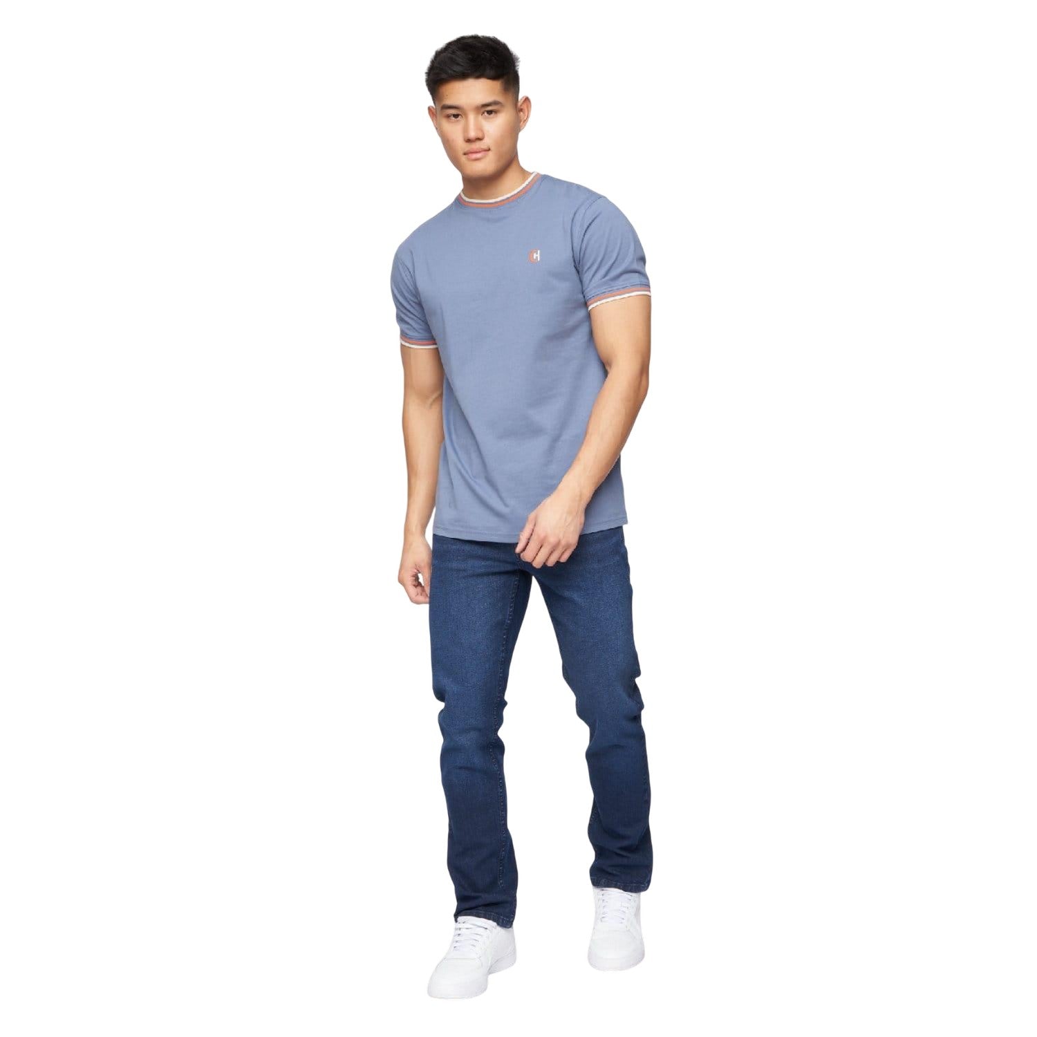 Dark Blue - Pack Shot - Crosshatch Mens Malcom Slim Jeans