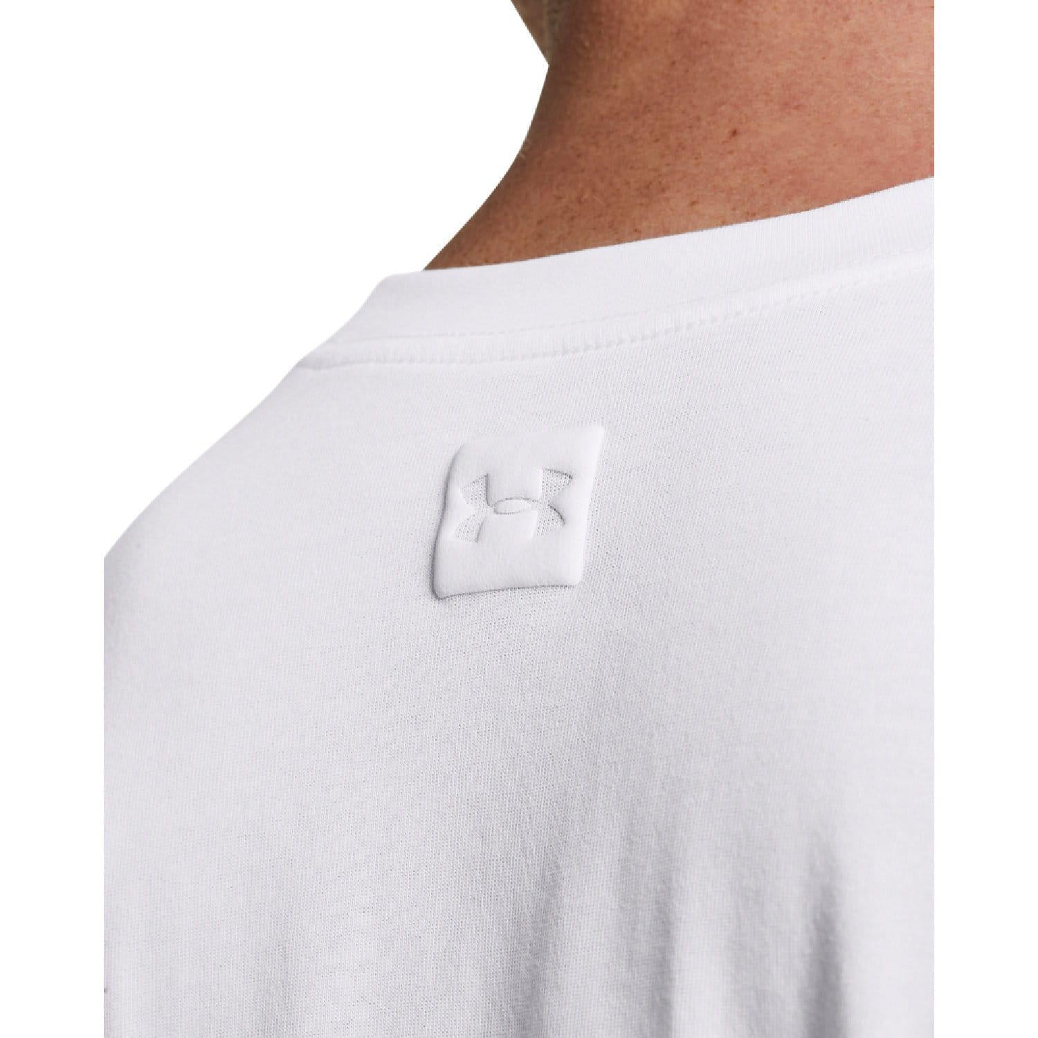 White - Side - Under Armour Mens Tonal Logo Heavyweight Long-Sleeved T-Shirt