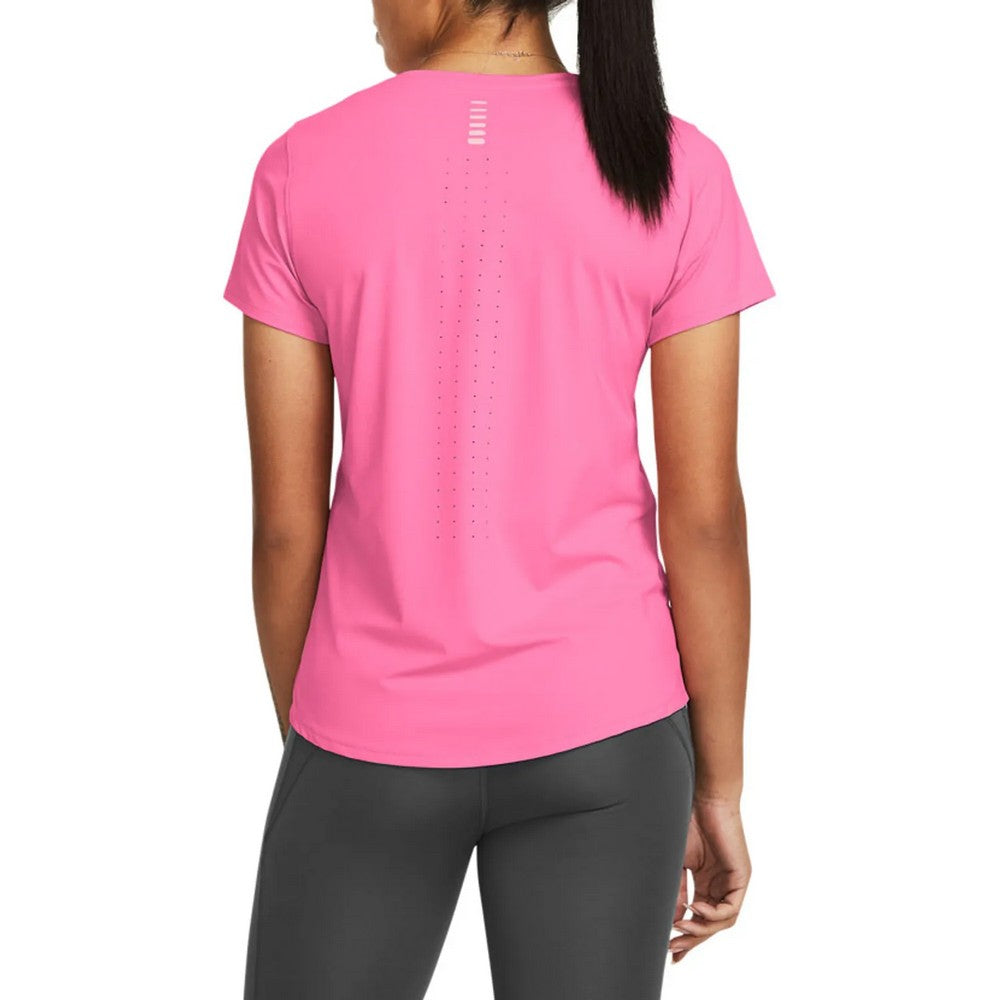 Pink - Back - Under Armour Womens-Ladies Launch Elite Short-Sleeved T-Shirt