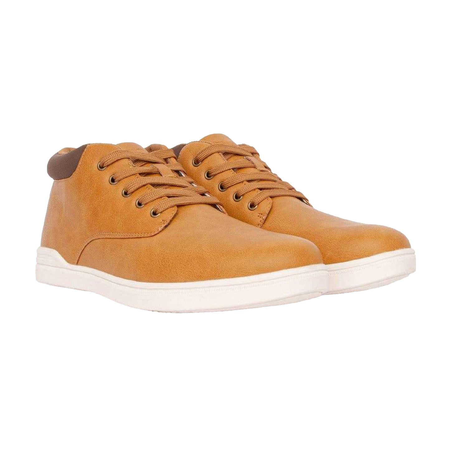 Brown - Front - Crosshatch Mens Alistair Leather Trainers
