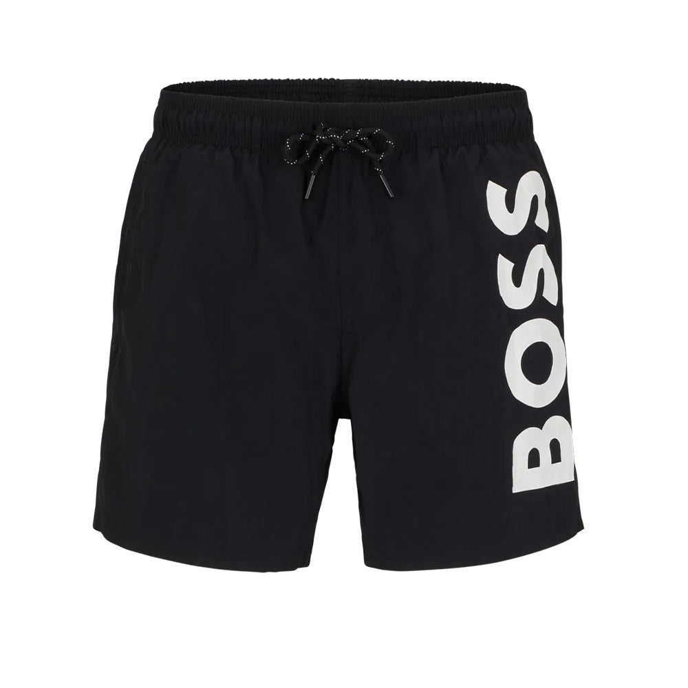 Black - Front - Boss Mens Octopus Swim Shorts