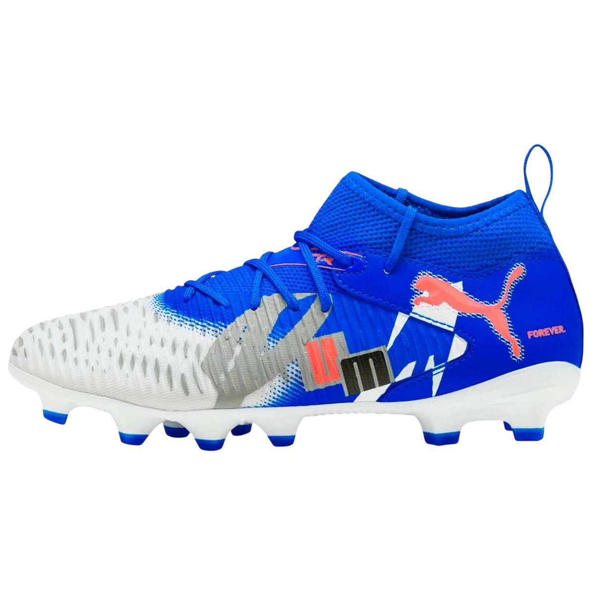 Blue - Side - Puma Childrens-Kids Future 8 Match Forever Firm Ground Football Boots