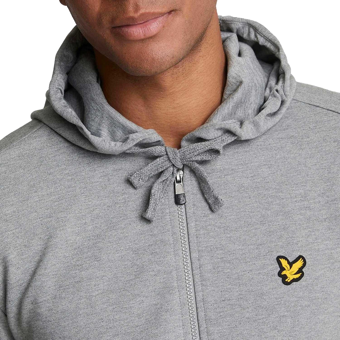 Grey - Side - Lyle & Scott Mens Sports Full Zip Hoodie