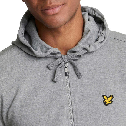 Grey - Side - Lyle & Scott Mens Sports Full Zip Hoodie