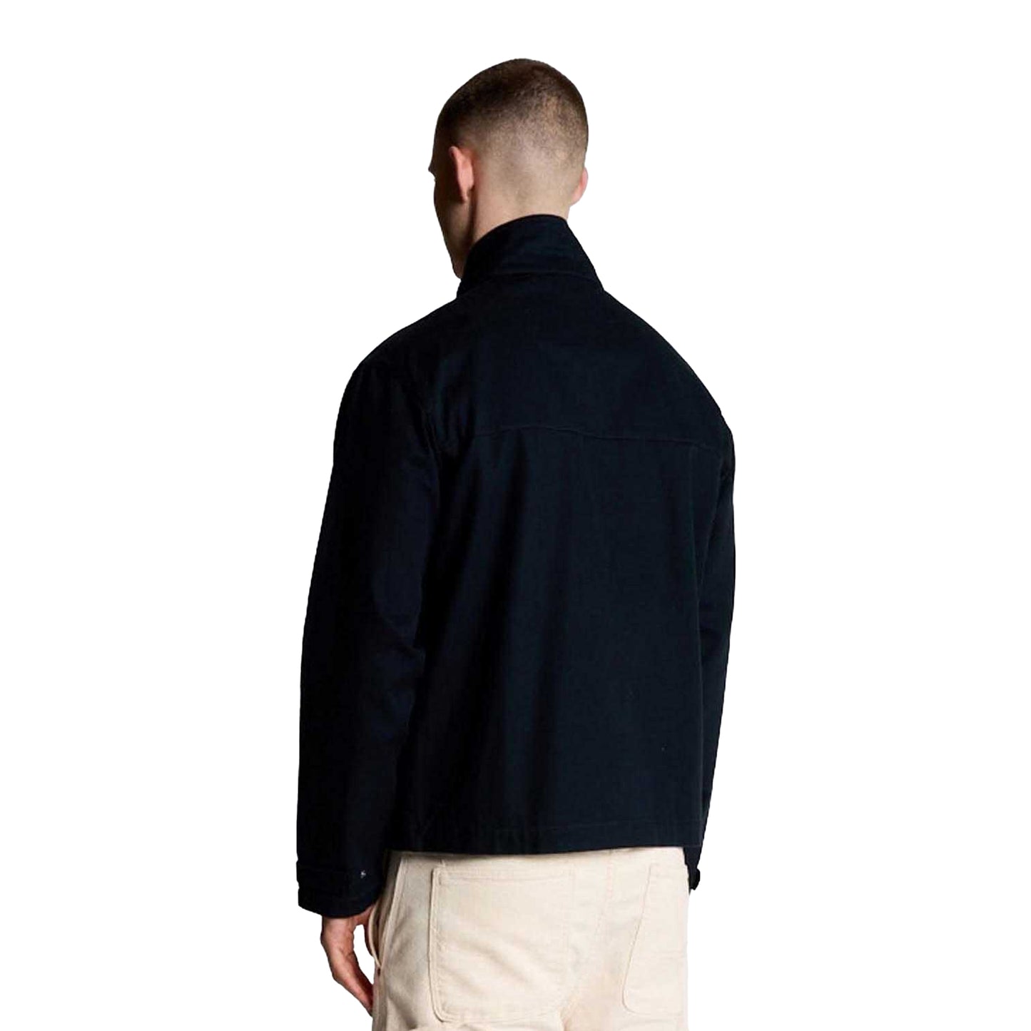Dark Navy - Back - Lyle & Scott Mens Twill High-Neck Jacket