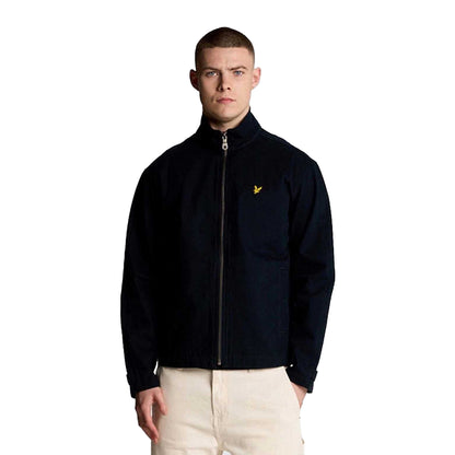Dark Navy - Side - Lyle & Scott Mens Twill High-Neck Jacket