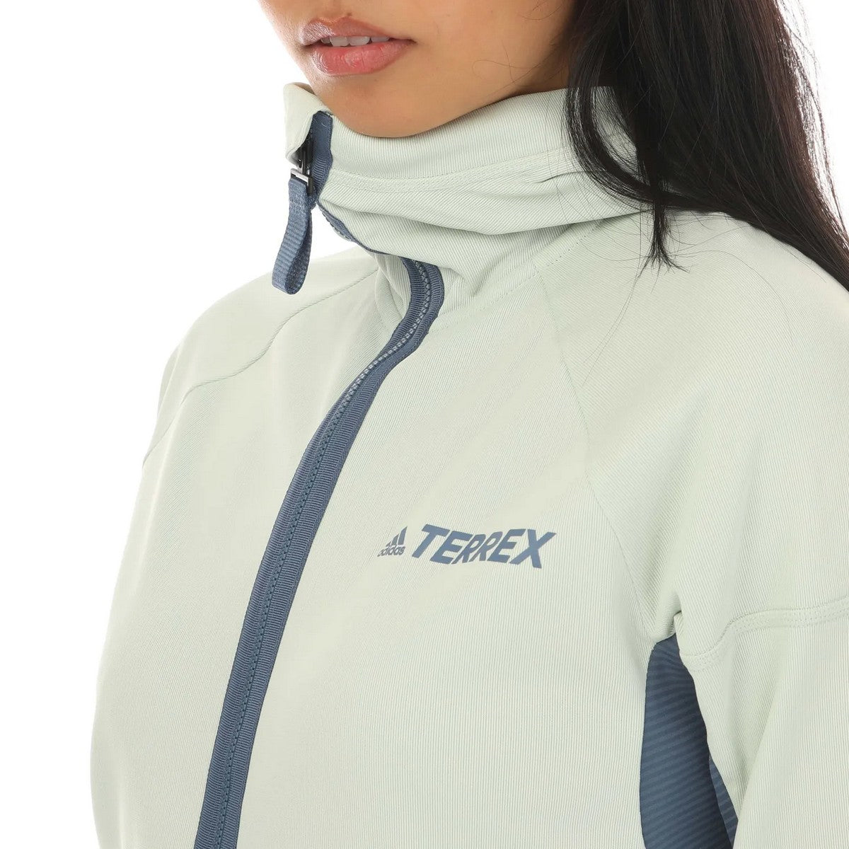 Light Green-Navy Blue - Side - Adidas Womens-Ladies Terrex Zupahike Fleece Jacket