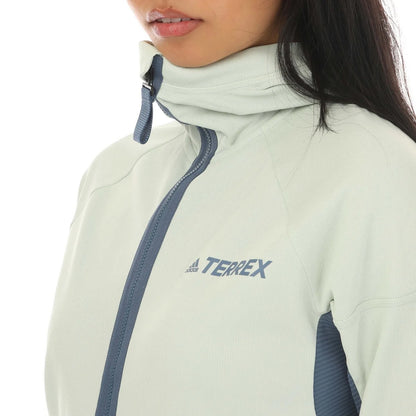 Light Green-Navy Blue - Side - Adidas Womens-Ladies Terrex Zupahike Fleece Jacket