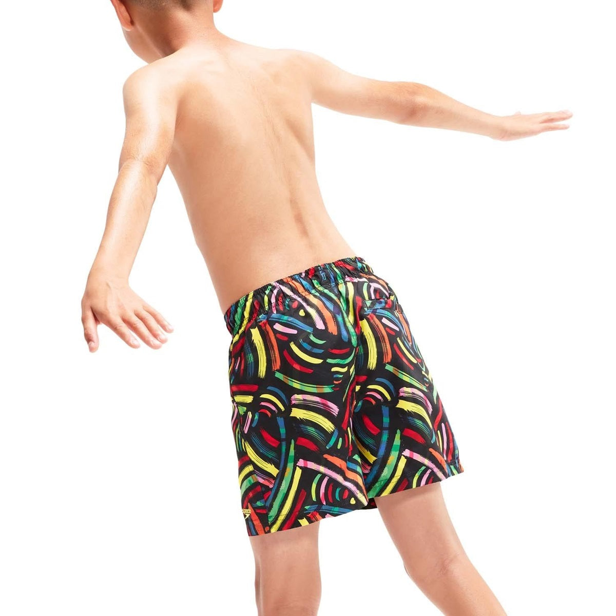 Black-Red - Back - Speedo Boys Digital Print Swim Shorts