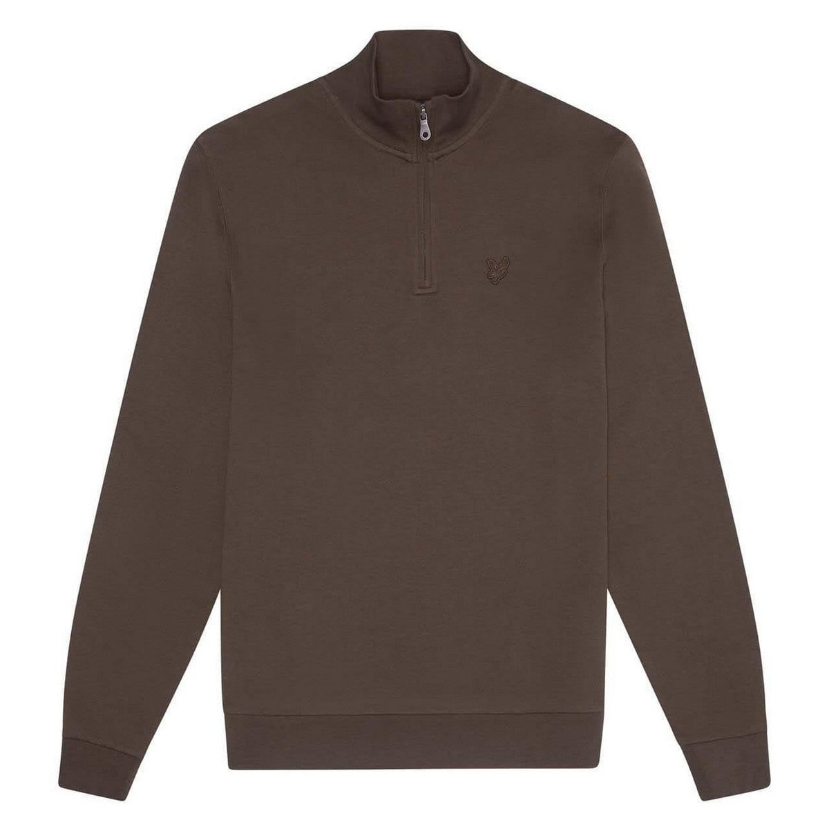 Green - Front - Lyle & Scott Mens Tonal Eagle Quarter Zip Sweatshirt