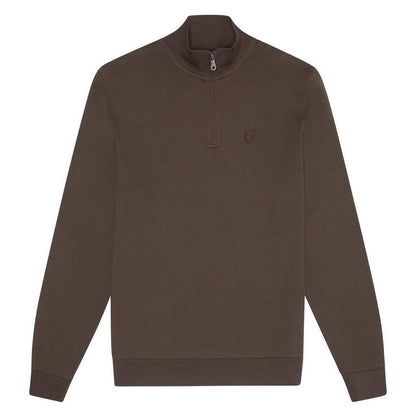 Green - Front - Lyle & Scott Mens Tonal Eagle Quarter Zip Sweatshirt