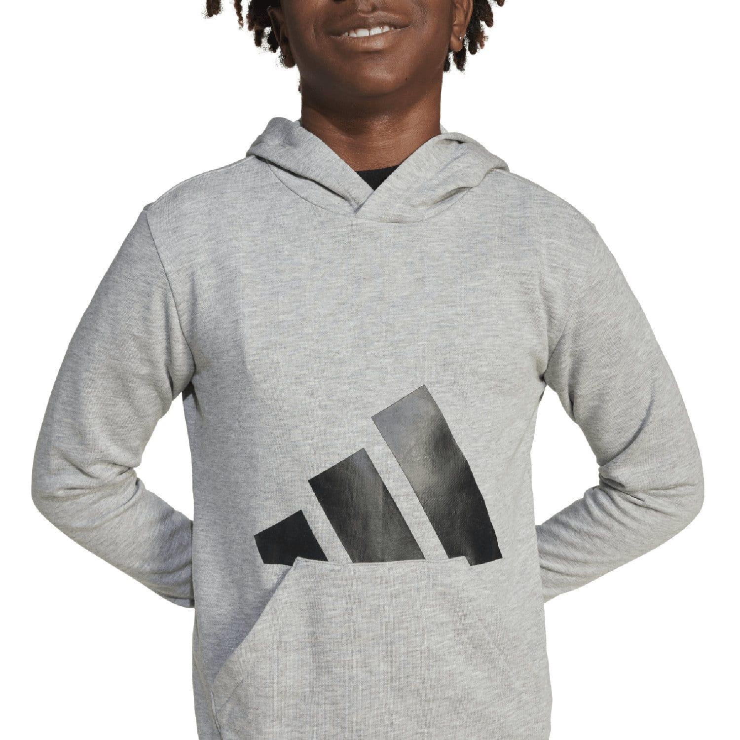 Grey - Side - Adidas Childrens-Kids Essentials Hoodie