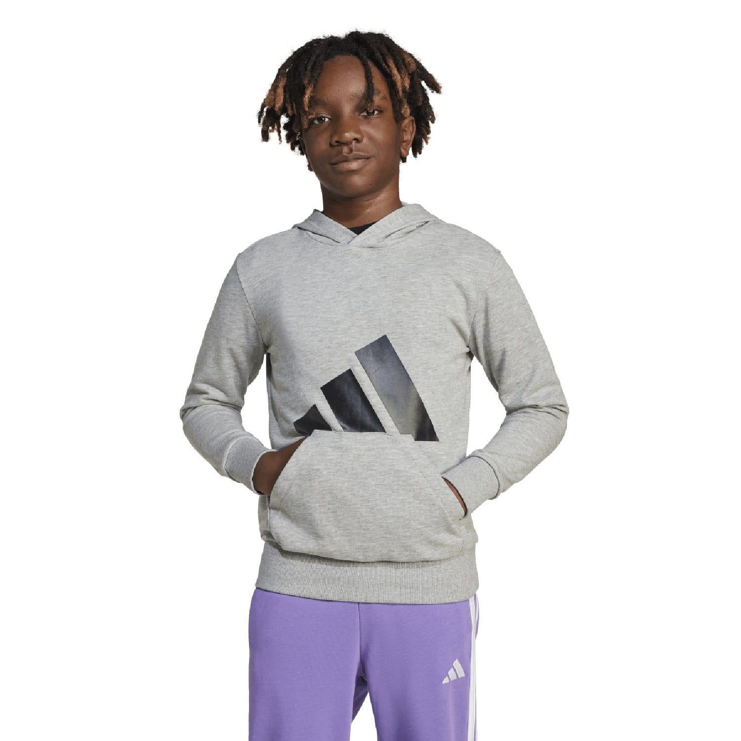 Grey - Pack Shot - Adidas Childrens-Kids Essentials Hoodie
