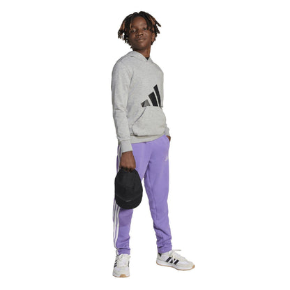 Grey - Close up - Adidas Childrens-Kids Essentials Hoodie
