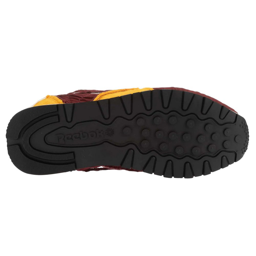 Burgundy - Side - Reebok Mens Classic Pump Faux Leather Trainers