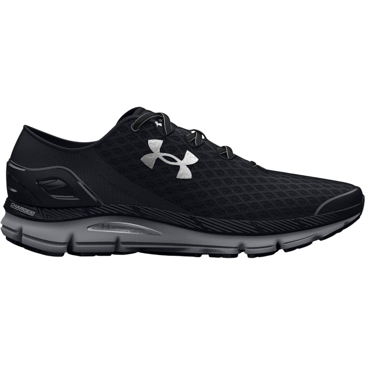 Black - Side - Under Armour Womens-Ladies Gemini Running Shoes
