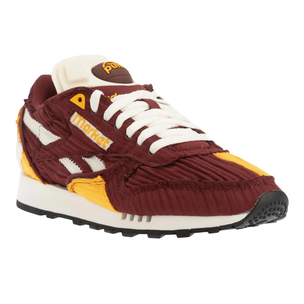 Burgundy - Front - Reebok Mens Classic Pump Faux Leather Trainers
