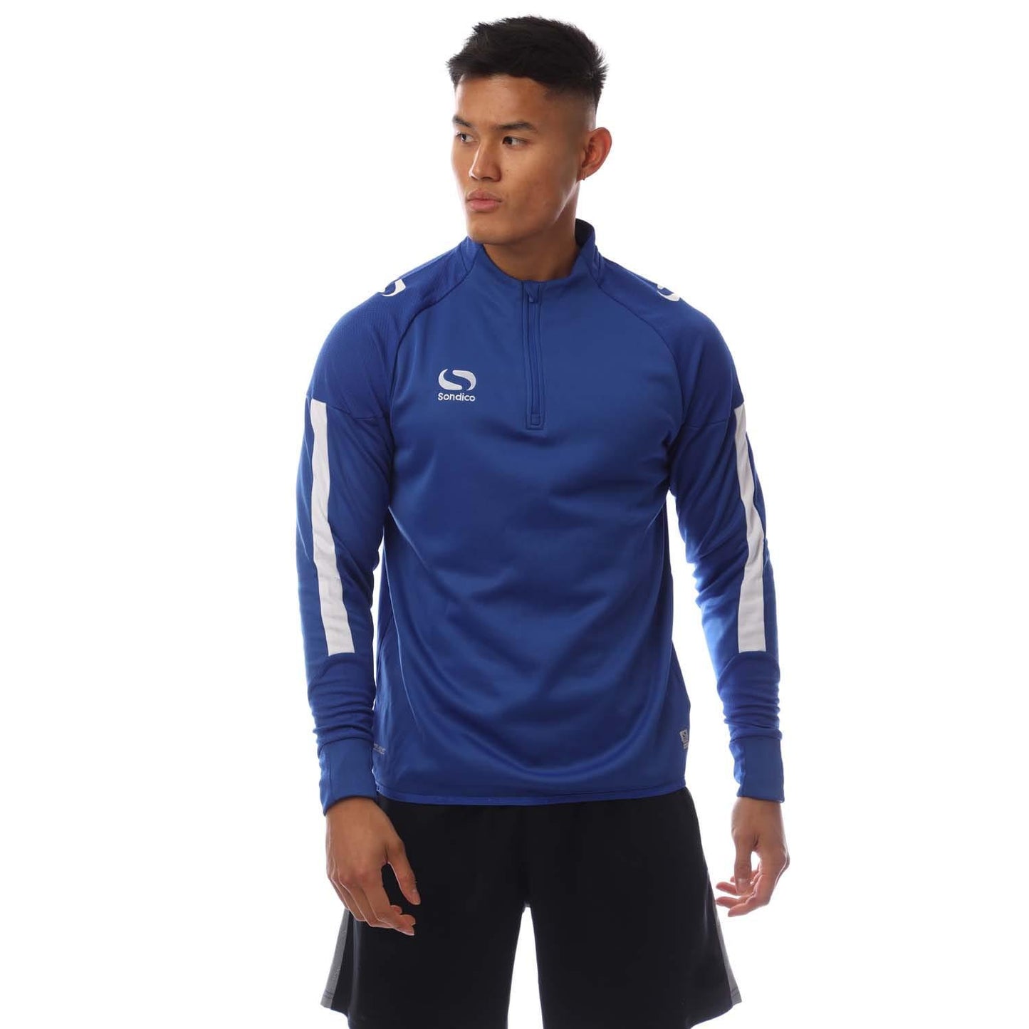 Blue - Front - Sondico Mens Evolution Quarter Zip Sweatshirt