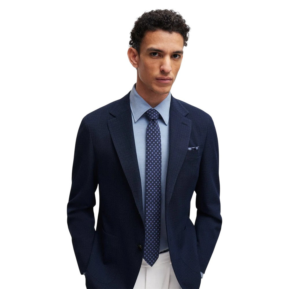 Blue - Lifestyle - Boss Mens L-Hays Kent Collar Shirt