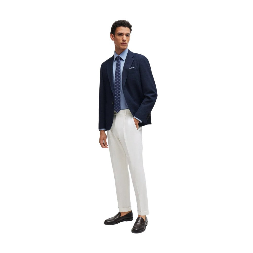 Blue - Pack Shot - Boss Mens L-Hays Kent Collar Shirt