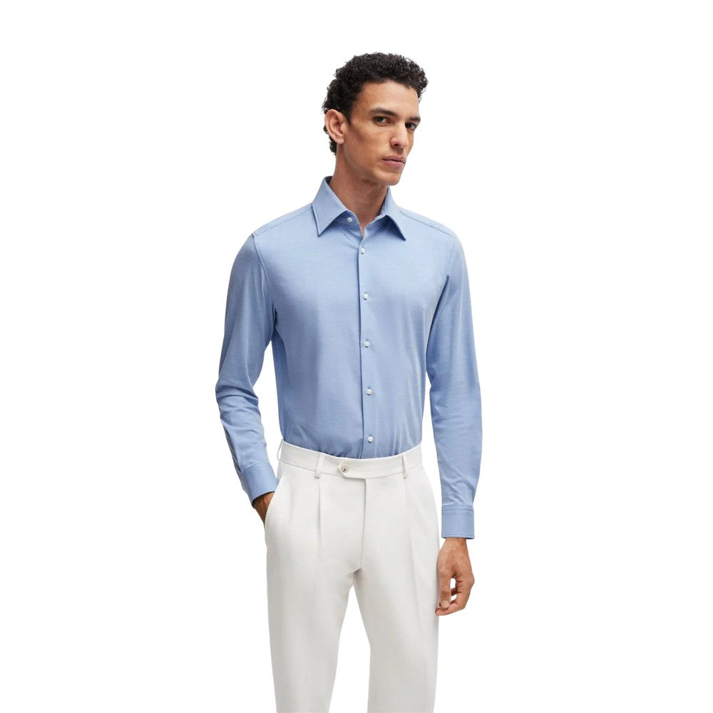 Blue - Front - Boss Mens L-Hays Kent Collar Shirt