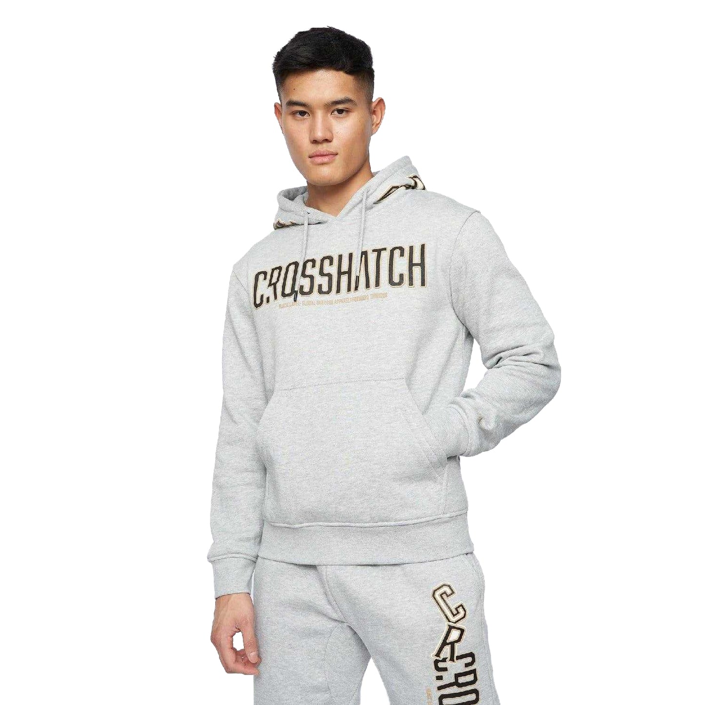 Grey - Front - Crosshatch Unisex Adult Doddington Hoodie