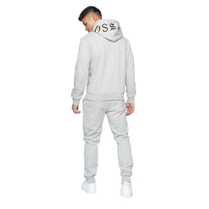 Grey - Pack Shot - Crosshatch Unisex Adult Doddington Hoodie