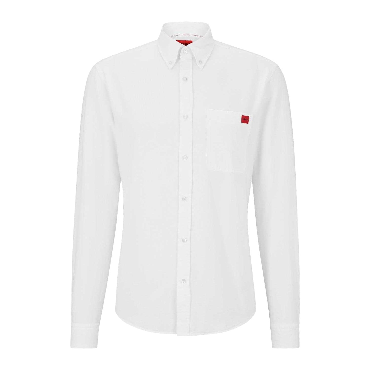White - Front - Hugo Mens Slim Long-Sleeved Shirt