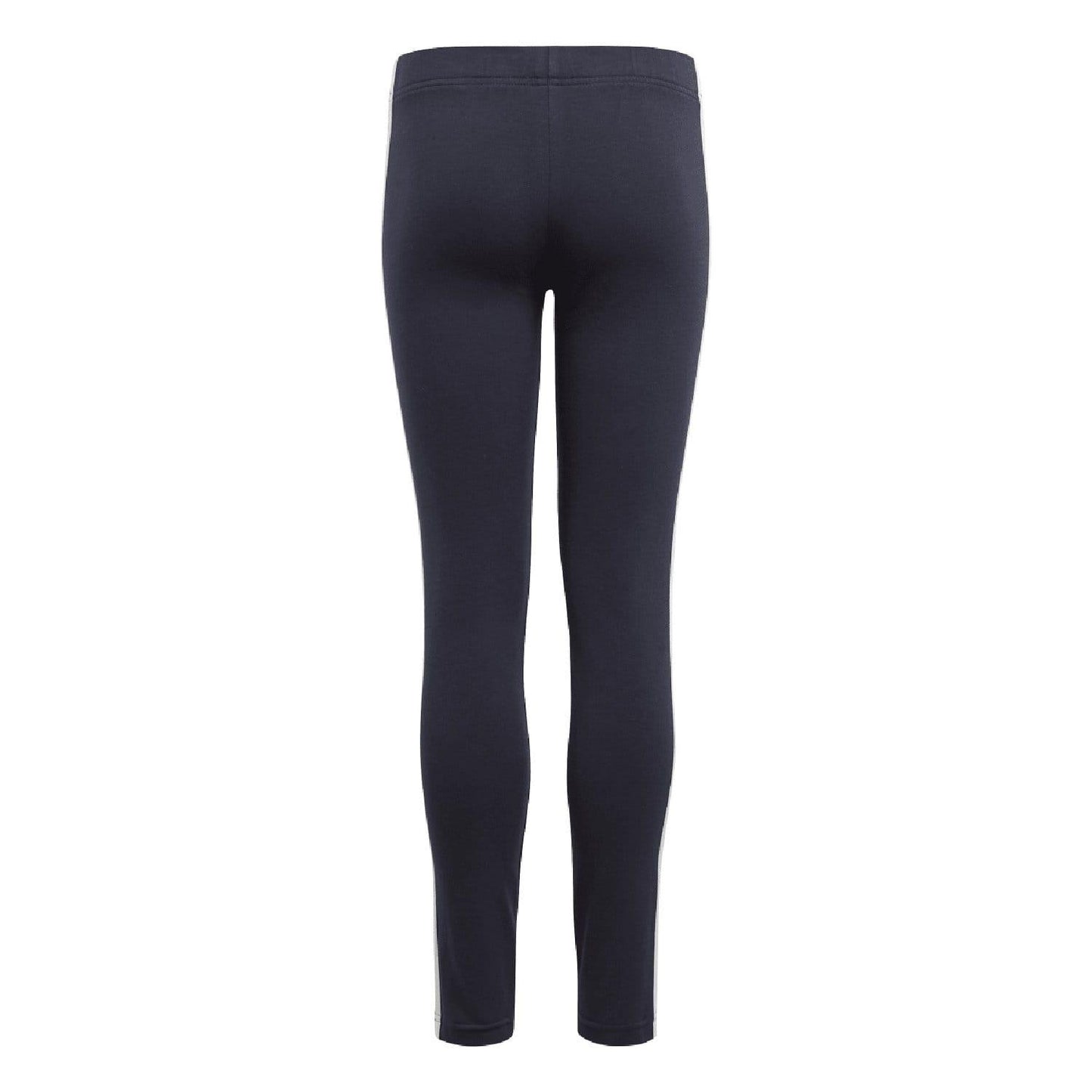 Navy - Back - Adidas Girls Essentials 3 Stripes Leggings