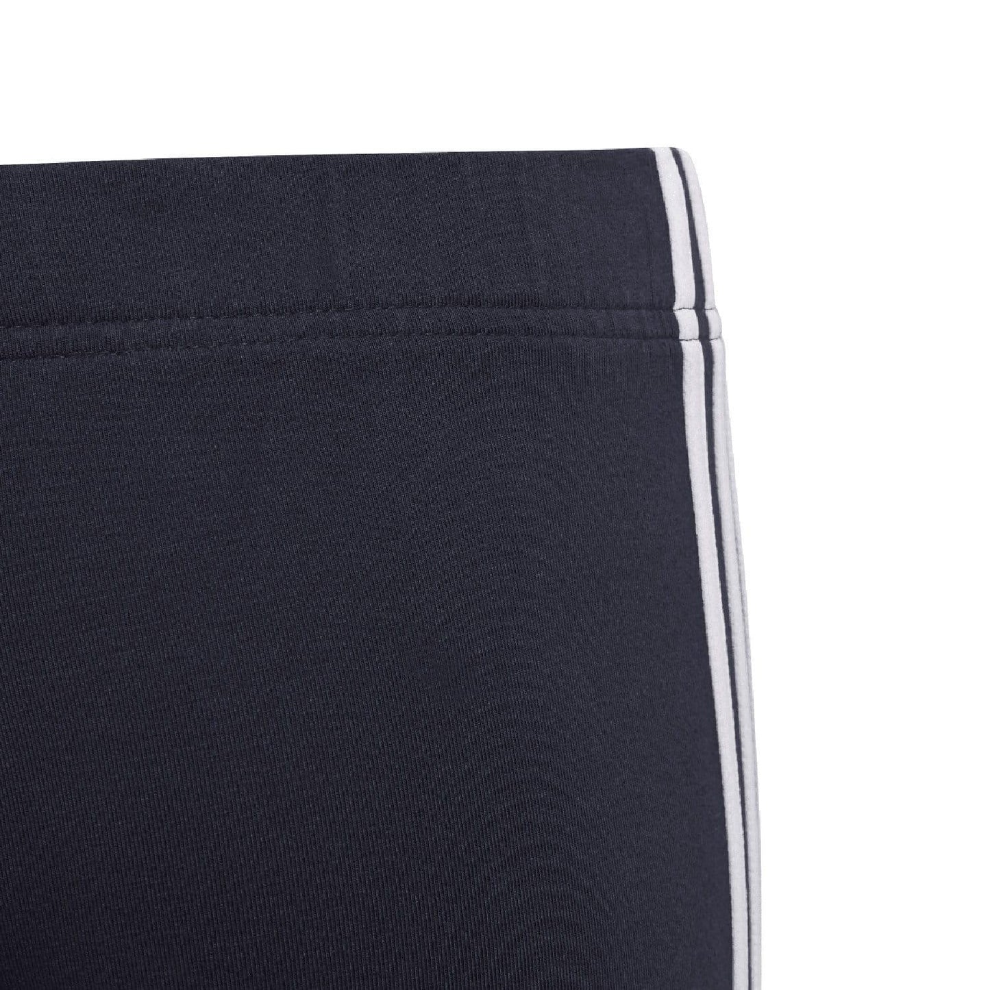 Navy - Side - Adidas Girls Essentials 3 Stripes Leggings