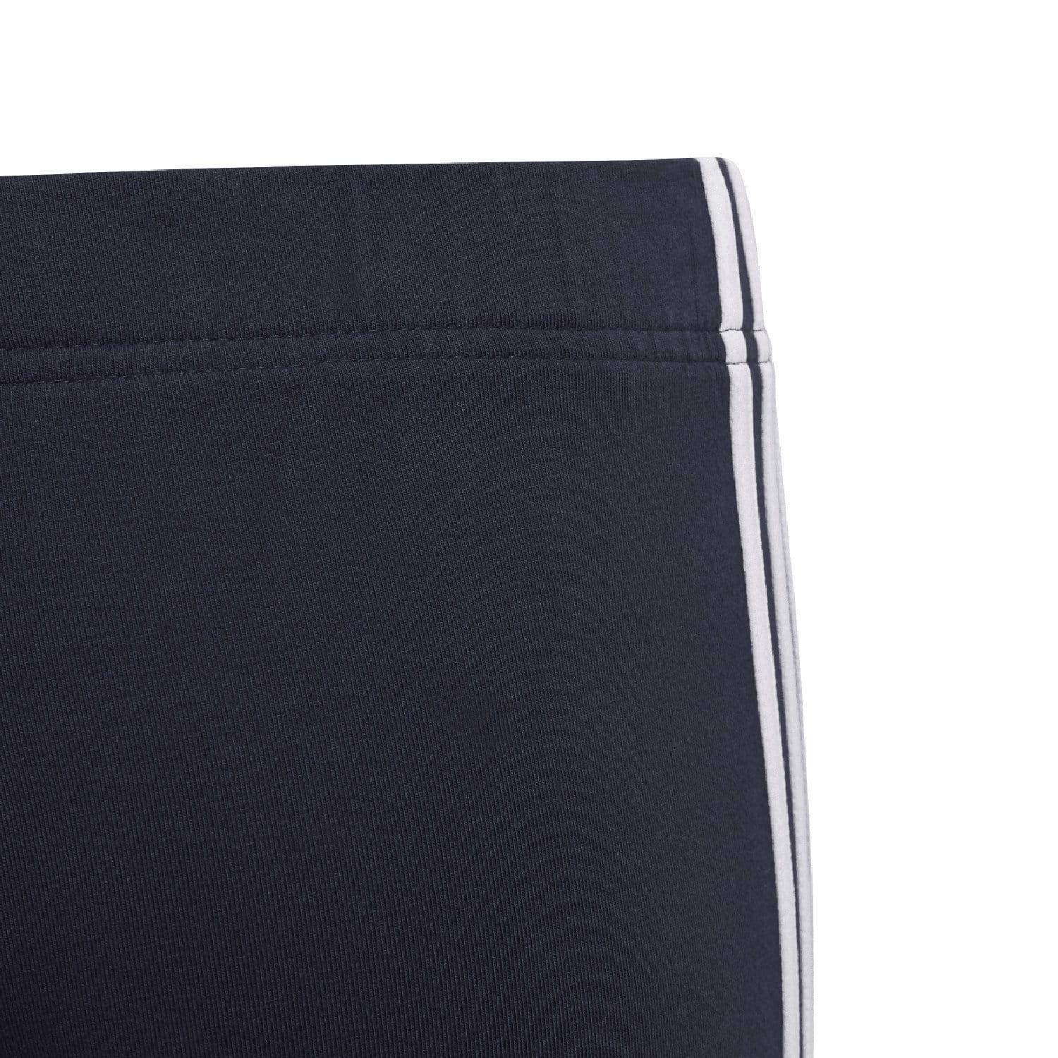 Navy - Side - Adidas Girls Essentials 3 Stripes Leggings