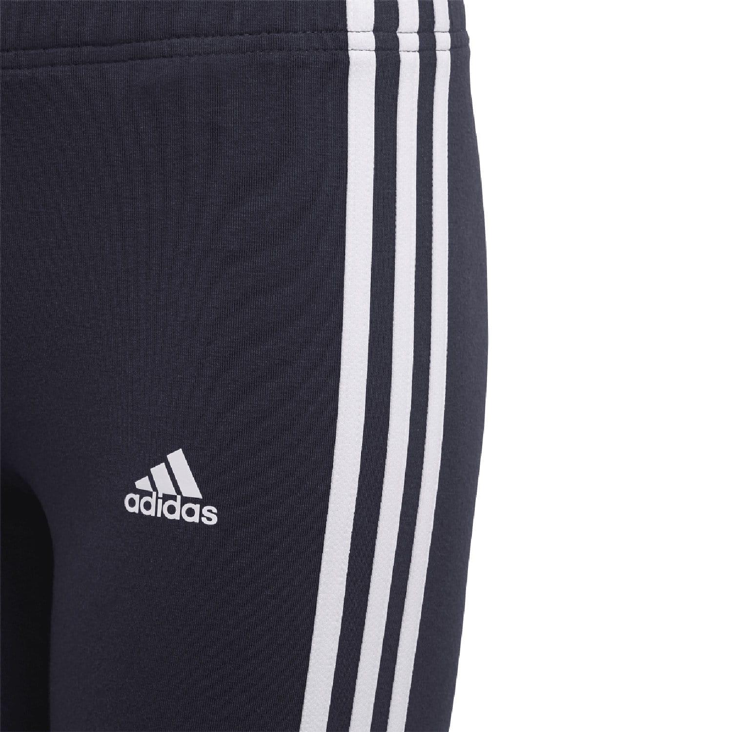 Navy - Lifestyle - Adidas Girls Essentials 3 Stripes Leggings