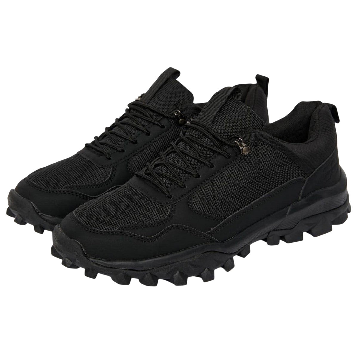 Black - Front - Crosshatch Mens Heymare Low Hiking Shoes