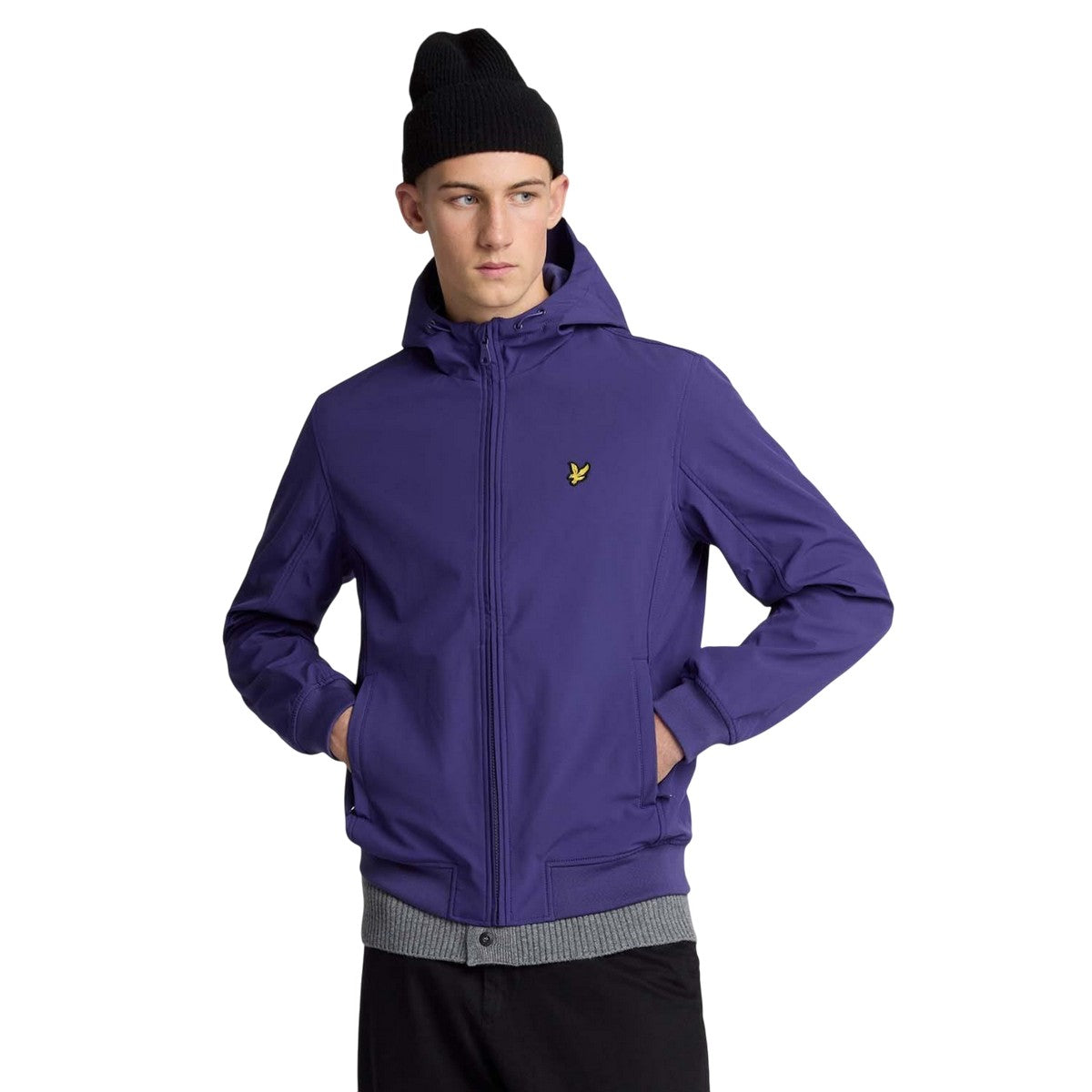 Purple - Pack Shot - Lyle & Scott Mens Lined Mesh Back Soft Shell Jacket