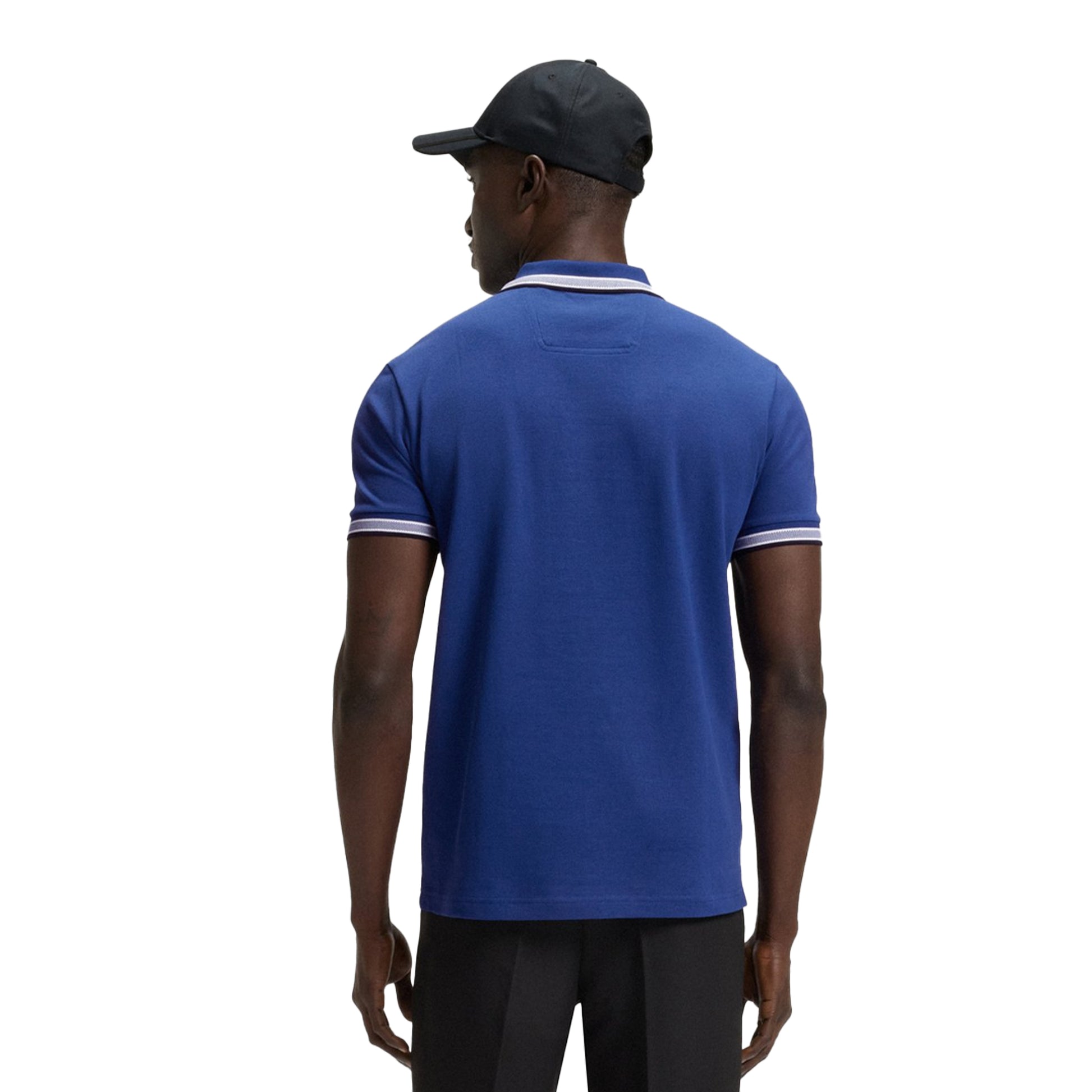Blue - Back - Boss Mens Paddy Slim Polo Shirt