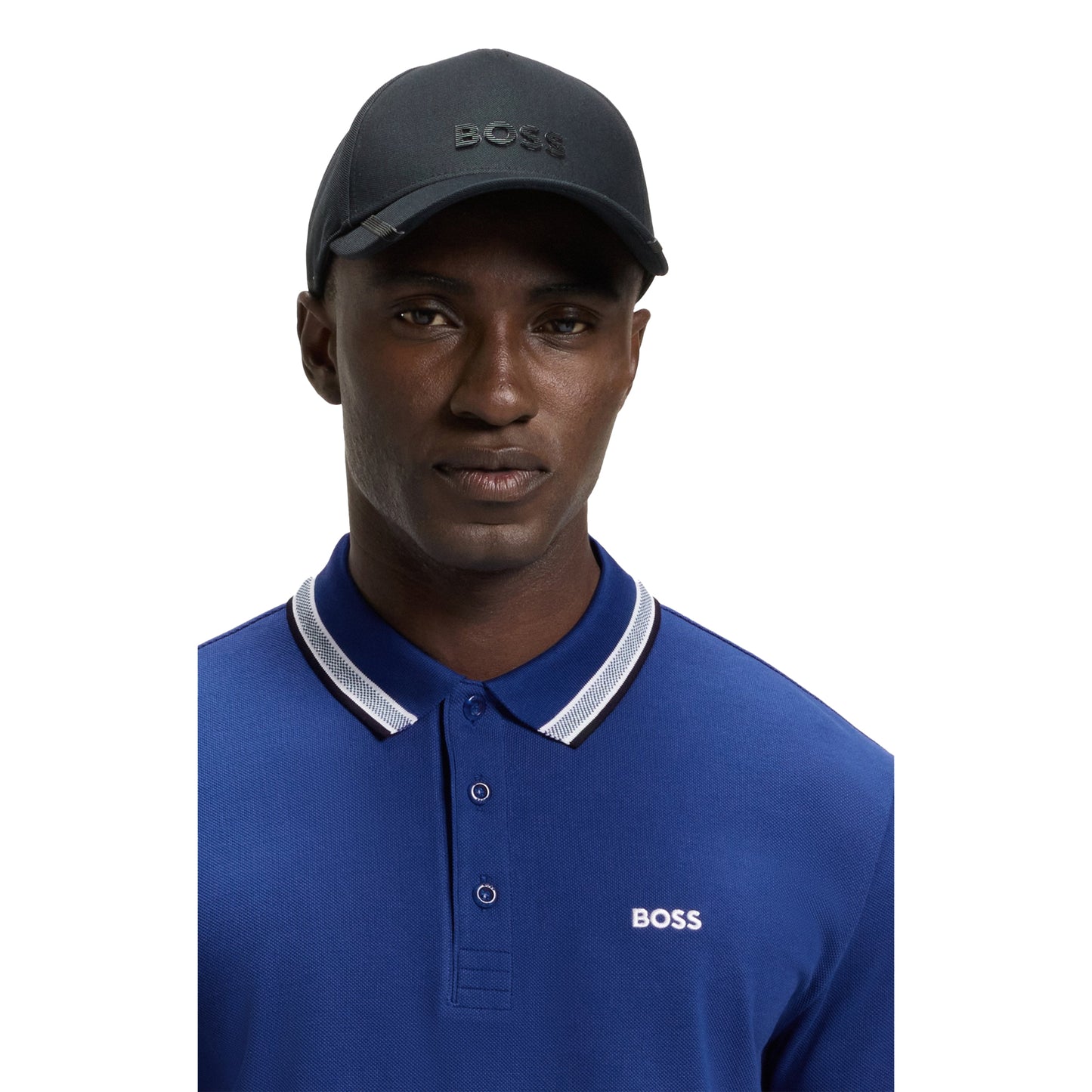 Blue - Side - Boss Mens Paddy Slim Polo Shirt