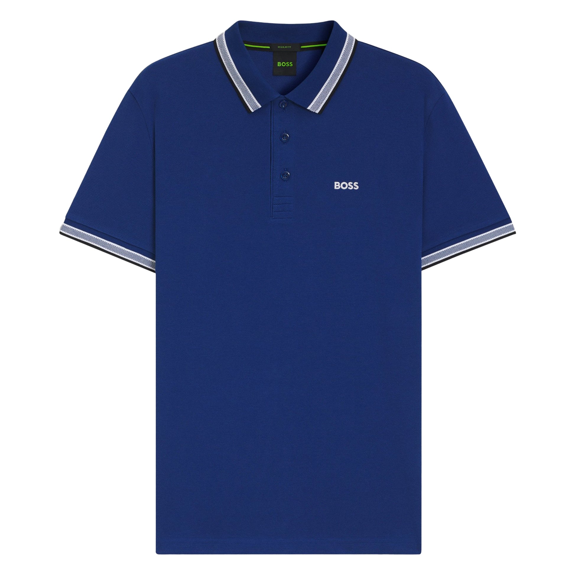 Blue - Front - Boss Mens Paddy Slim Polo Shirt