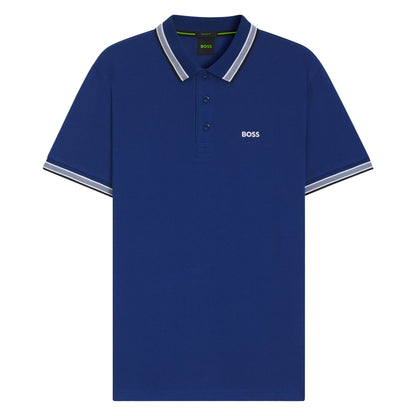 Blue - Front - Boss Mens Paddy Slim Polo Shirt