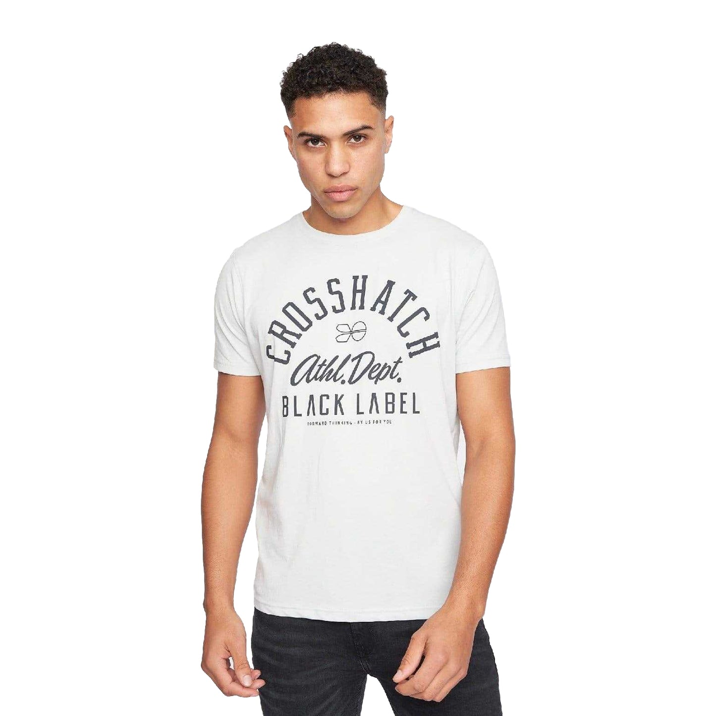 White-Black-Navy-Grey-Red - Back - Crosshatch Mens Luckmoore Printed T-Shirt (Pack of 5)