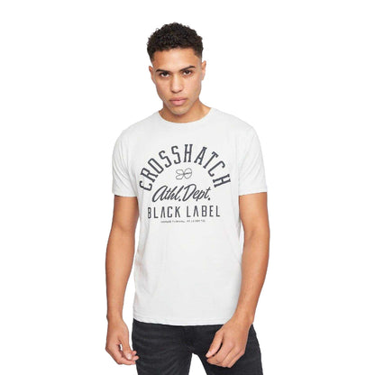 White-Black-Navy-Grey-Red - Back - Crosshatch Mens Luckmoore Printed T-Shirt (Pack of 5)