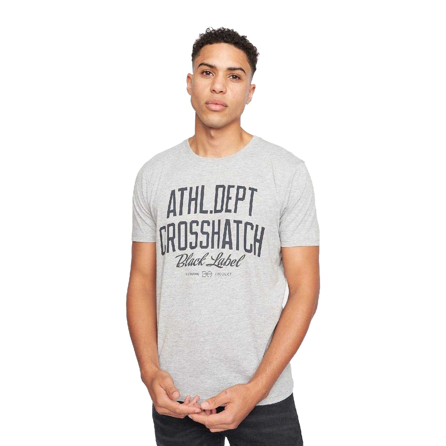 White-Black-Navy-Grey-Red - Lifestyle - Crosshatch Mens Luckmoore Printed T-Shirt (Pack of 5)